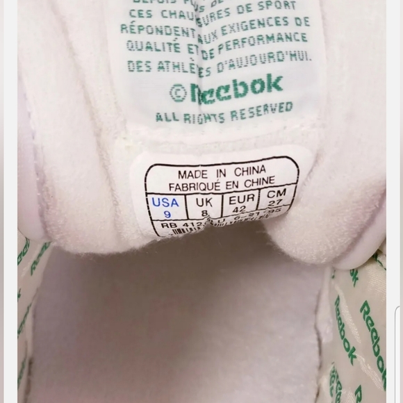 NEW REEBOK CLASSIC WHITE MAN SNEAKERS VINTAGE SHOES SIZE 9/42 - Picture 7 of 9